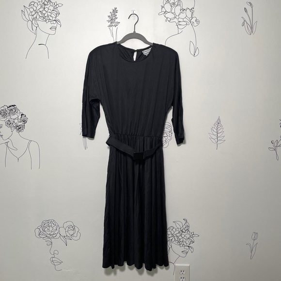 Vintage Black Belted Sleeve Dress CHAPTER TWO - Picture 1 of 3